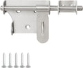 Alise 6 Inch Slide Bolt Gate Latch,Door Lock with Padlock Hole,Heavy Duty SUS304 Stainless Steel Barrel Bolts Safety Door Lock for Wooden Fence,Outdoor Fence,Shed Door Brushed Finish