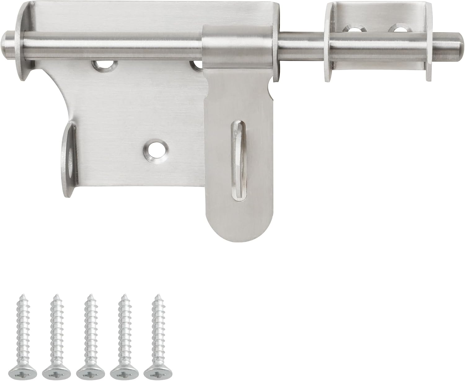 Alise 6 Inch Slide Bolt Gate Latch,Door Lock with Padlock Hole,Heavy Duty SUS304 Stainless Steel Barrel Bolts Safety Door Lock for Wooden Fence,Outdoor Fence,Shed Door Brushed Finish