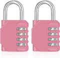 ZHEGE Combination Lock Outdoor 2 Pack, 4 Digit Resettable Weatherproof Combination Padlock for Gym, School, Gates, Doors, Hasps Storage (Pink, 2 Pack)