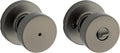 Kwikset Pismo Interior Round Privacy Door Knob with Lock, Door Handle for Bathroom and Bedroom, Gunmetal Keyless Turn Lock Doorknob