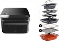 Brava Oven Chef's Choice Set: 10-in-1 Touchscreen Countertop Smart Oven, Air Fryer, 6-Slice Toaster, Slow Cooker, Reheater, Dehydrator, Rice Cooker, Healthy & User Friendly, Auto-Shut Off, Black