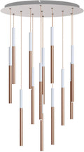ALTAIR 13 Mini Pendant Lighting White-Copper - LED Hanging Light Fixture for Kitchen Island, Bar, Foyer - Cluster Pendants - Dimmable, Adjustable Wire, Lamp Bulb Included