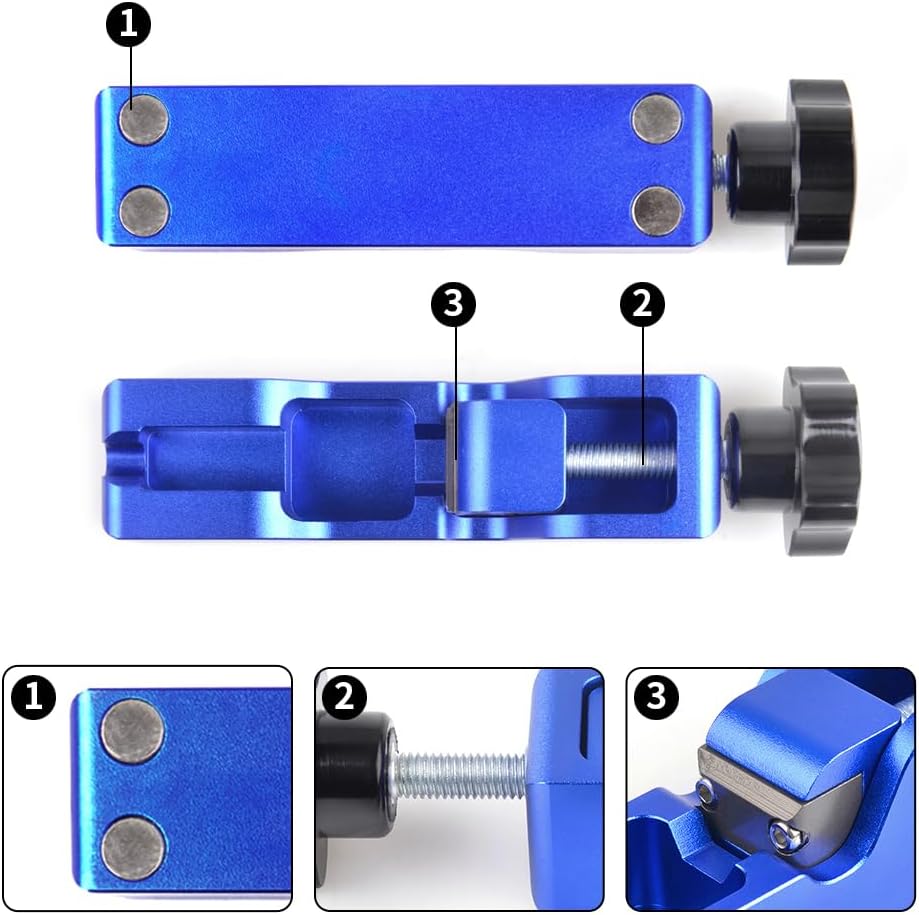 Universal Spark Plug Gap Adjustment Tool with Magnetic Base Compatible with Most 10mm 12mm 14mm 16mm Spark Plugs Blue - 1 Set with Feeler Gauge for Easy Installation and Storage