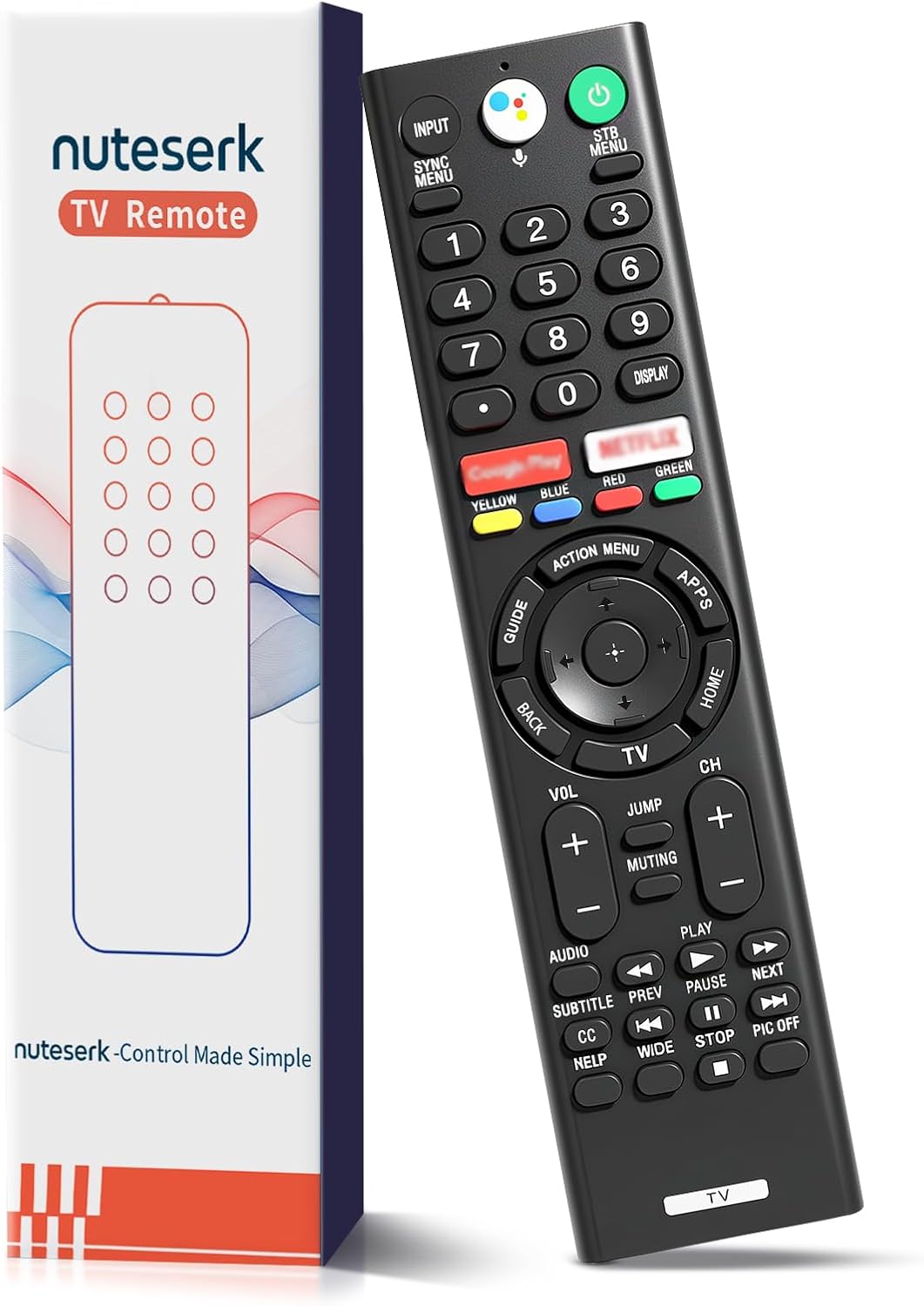 Universal Voice Replacement Remote Control for Sony Bravia TVs, Compatible with All Sony 4K UHD LED LCD HD Smart TVs, 2-Year Warranty