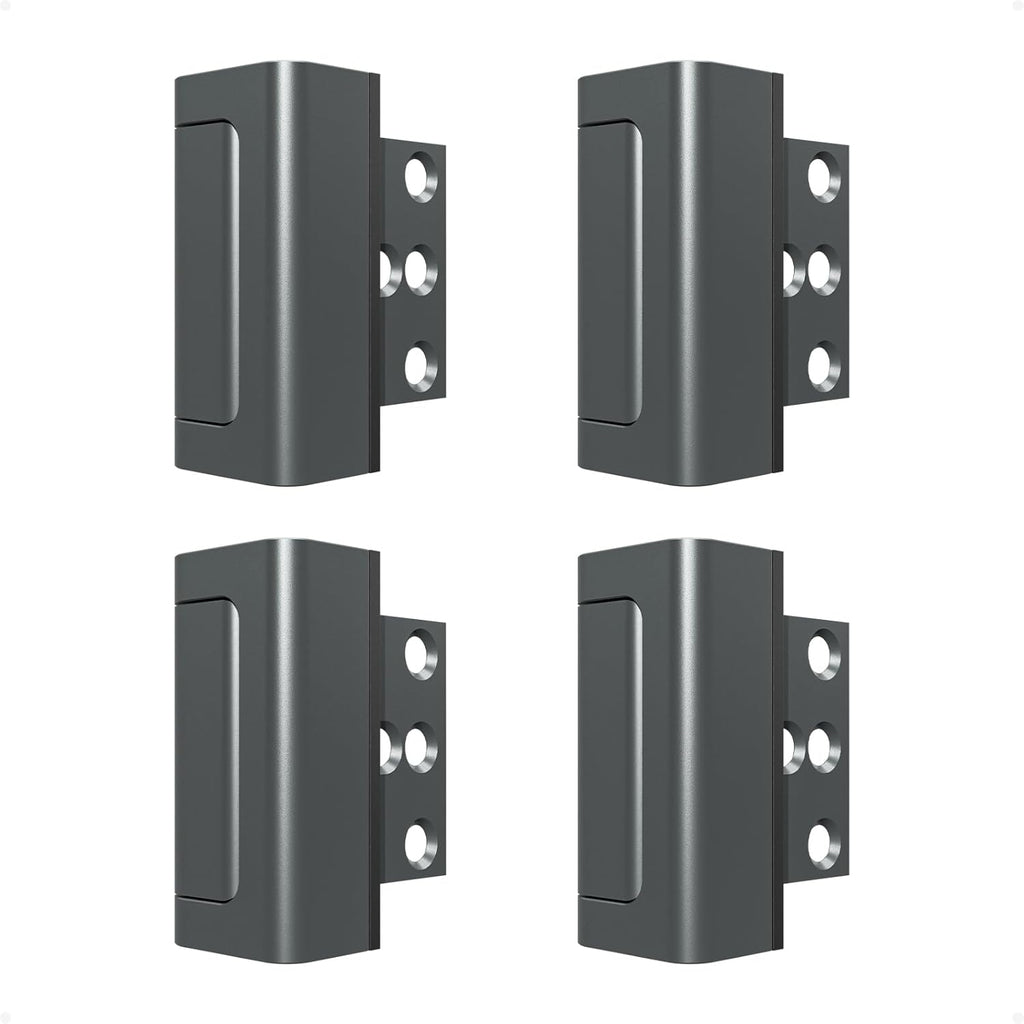 4Pack Home Security Door Reinforcement Lock Childproof, Door Locks for Kids Safety, Door Lock Latch Stopper for Front Door Inside Top of Door, Aluminum Construction Finish