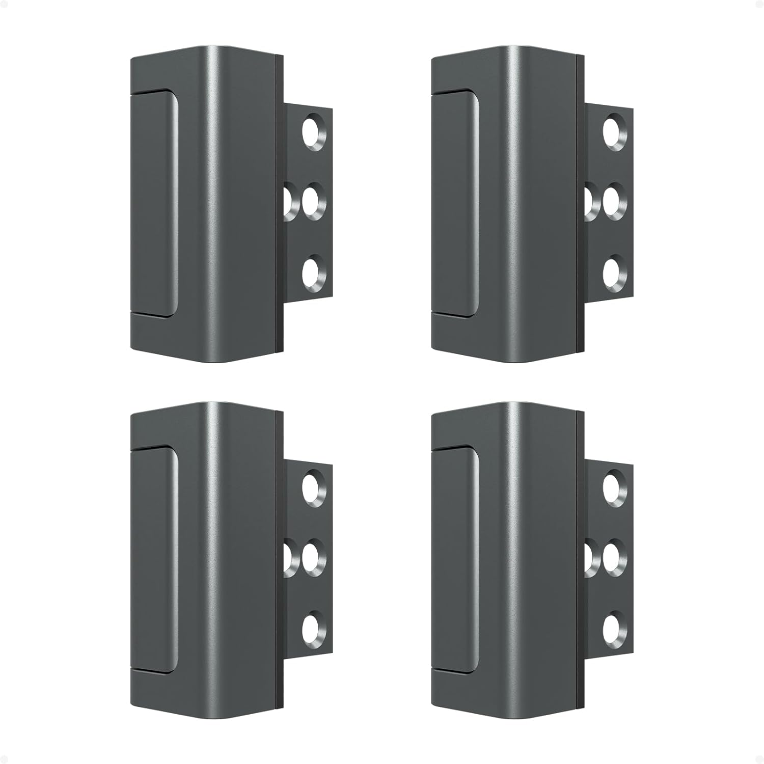 4Pack Home Security Door Reinforcement Lock Childproof, Door Locks for Kids Safety, Door Lock Latch Stopper for Front Door Inside Top of Door, Aluminum Construction Finish