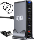 800W USB C Fast Charger Block, 10 Port USB Charging Station, GaN Ⅲ Pro Double 140W PD PPS Port Fast Charging Station,Laptop Wall Charger Compatible with HP,DELL,MacBook Pro,iPhone 17,Galaxy S24