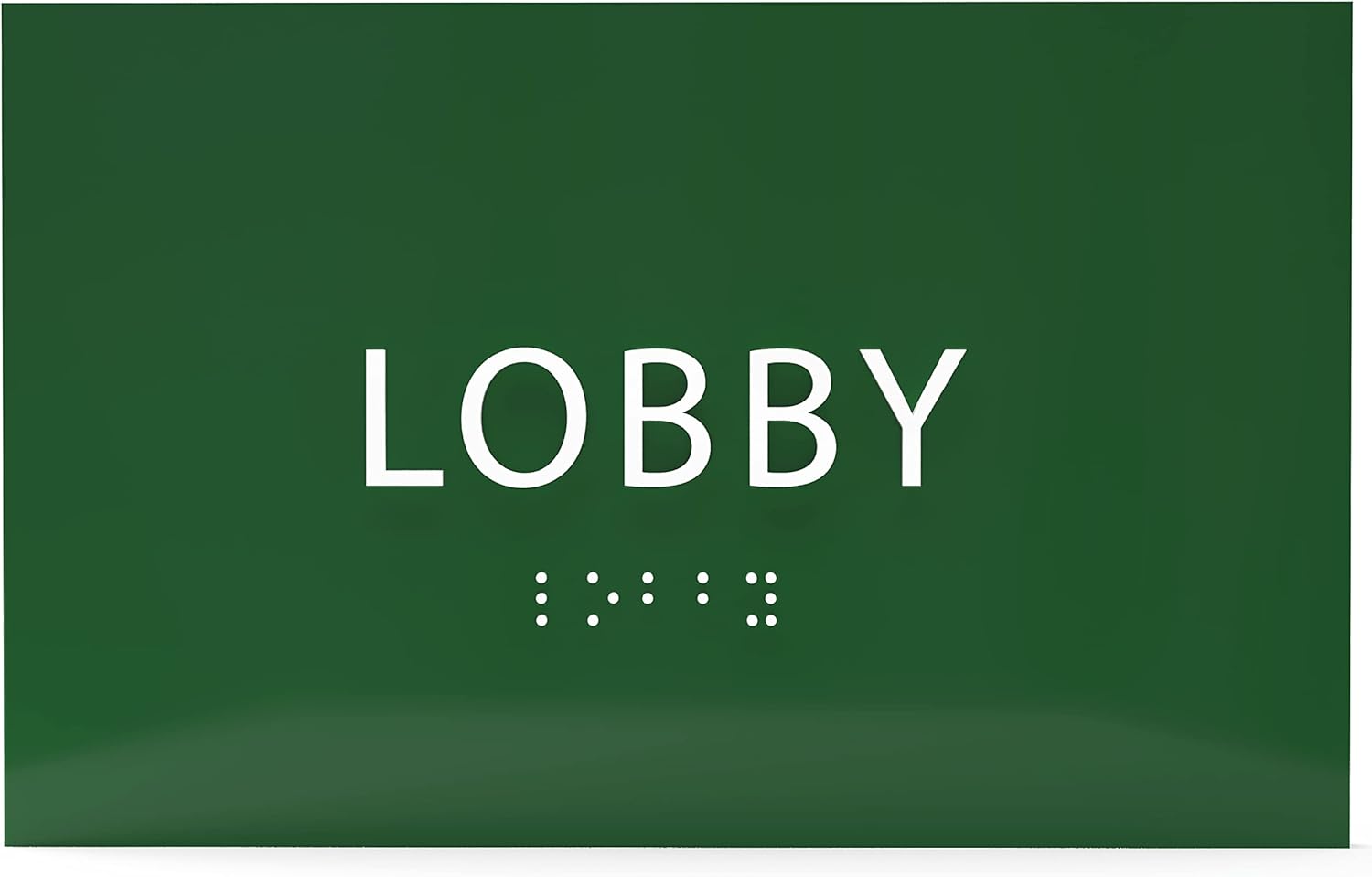 6" X4" Lobby Sign - Tactile Graphics Grade 2 Braille Text Reception Area Sign| Utility ADA Compliant Wall Mount Plastic Signs For Hospital, Offices, Businesses & Apartments