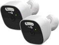 Chamberlain myQ Outdoor Battery Camera | 2K Camera, Color Night Vision, Spotlight, Motion Alerts, Live View with Two-Way Talk, Wireless, Weather-Resistant, Outdoor, White, 2 Pack