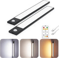 12" Ultra-Thin Under Cabinet Lighting Wireless, Aluminum Alloy Under Counter Lights for Kitchen, 3-Color-Temps Magnetic Closet Lights, Rechargeable Motion Sensor Light Indoor (2 Pack, Black)