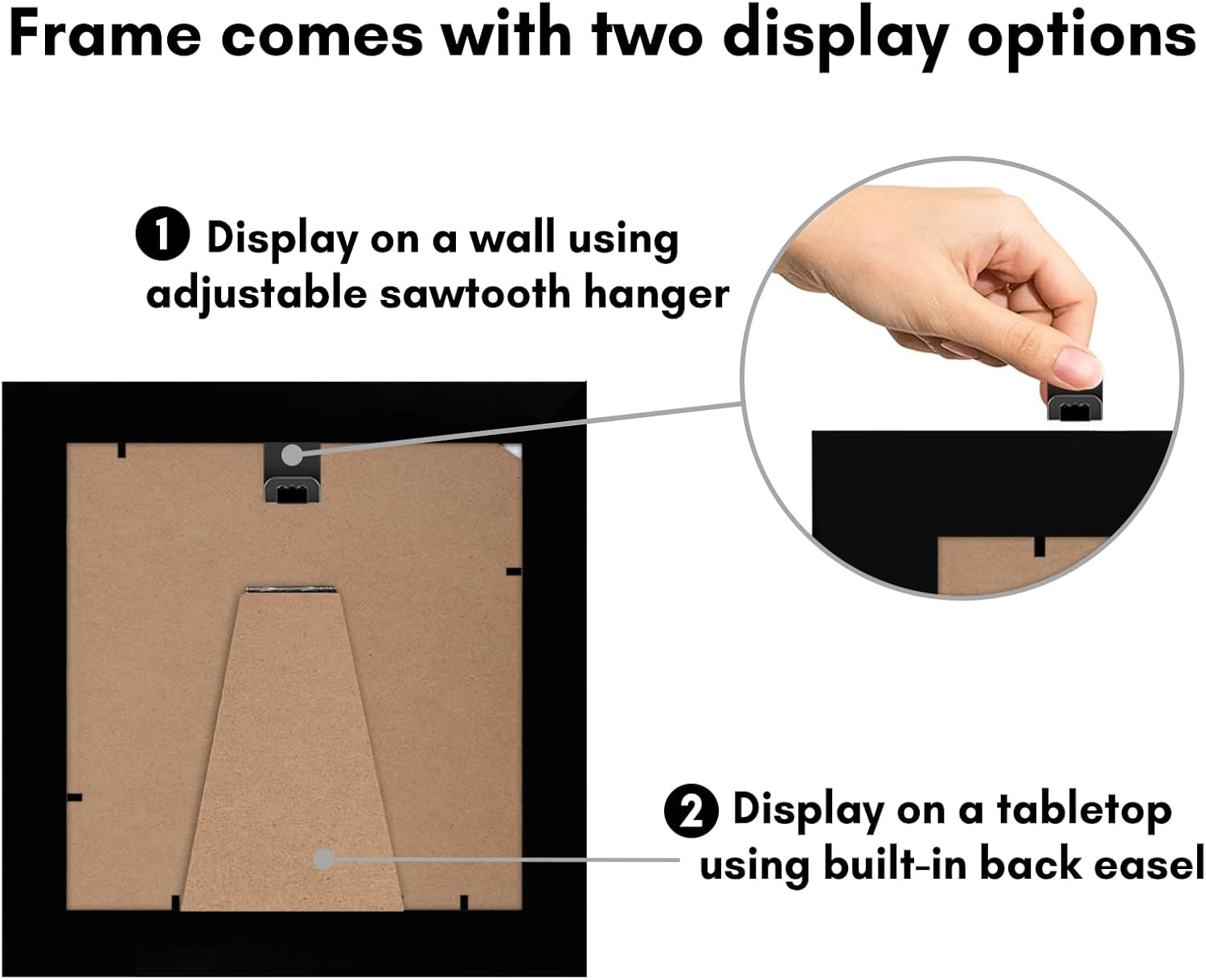 Americanflat 6x6 Picture Frame with Shatter-Resistant Glass - Signature Collection - Gallery Style Frames Made of Engineered Wood - Square Frame for Tabletop and Wall Display - Black