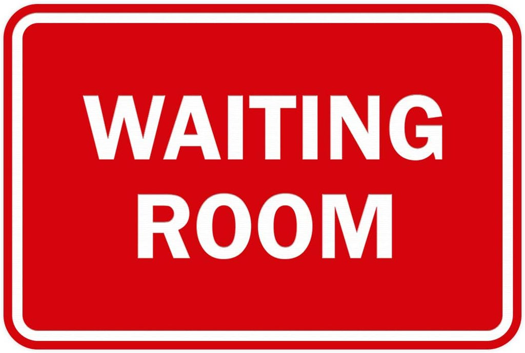 Signs ByLITA Classic Framed Waiting Room (Red) - Large 2 Pack