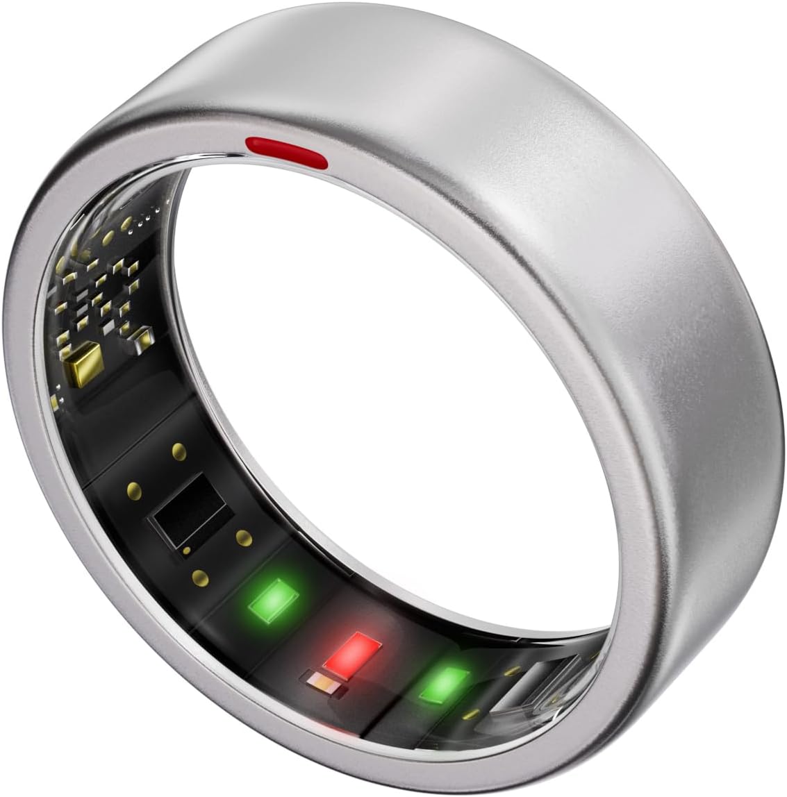 Ring OnePlus - Ultra-Thin Titanium Smart Ring - 7 Days Battery Life - Fitness/SPO₂/Stress/HR/Sleep Skin Temperature Tracker - No App Fee - iOS&Android Compatible (Silver,Size 7)