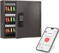 WeHere Smart Key Lock Box, Wall Mounted Key Cabinet with 90 Key Tags, Bluetooth App Control, OTP & Password Unlock, Wi-Fi Remote Unlock (Bridge Required), Steel Key Safe for Office Home Business