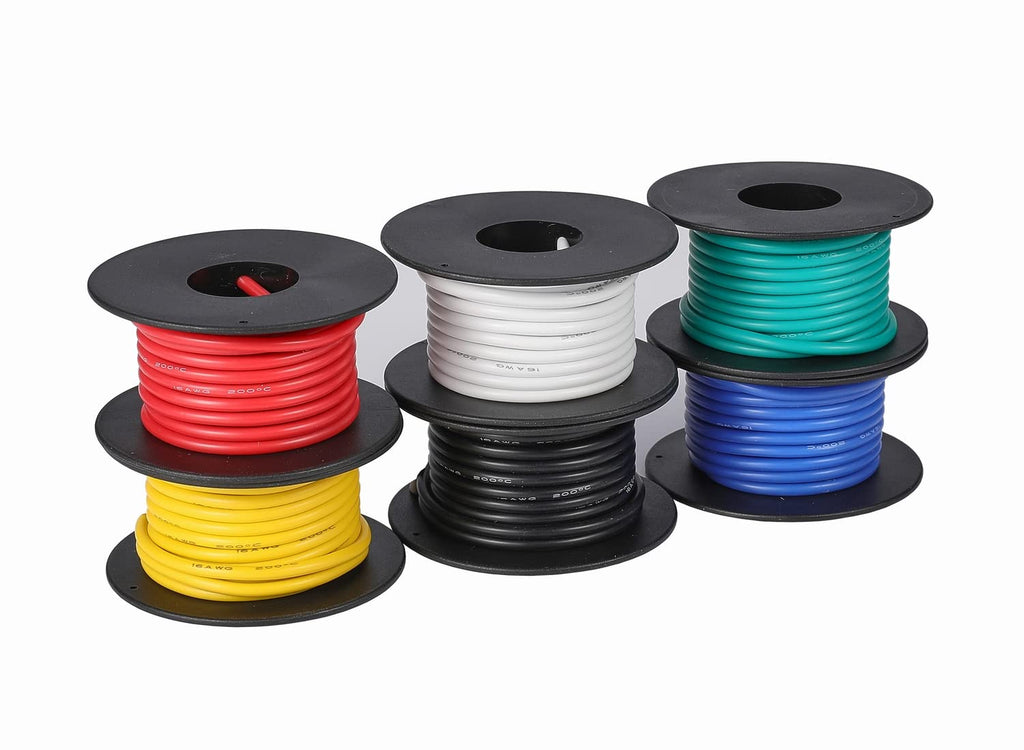 TUOFENG 14AWG Silicone Wire 13.2ft (4m) 6 Colors - Flexible Tinned Copper Stranded Wire 600V High Temp Resistant (OD:3.5mm) for Automotive, Marine, DIY Electrical Wiring