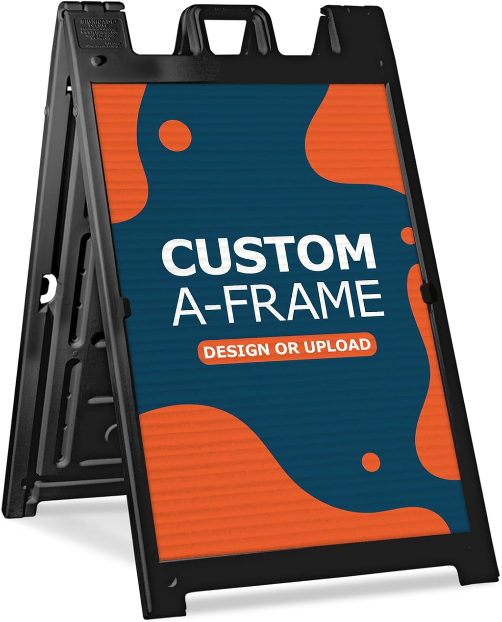 GotPrint Custom A-Frame Sign | 24"x36" Design Your Own Sign Add Text/Image/Logo | Signicade Outdoor Sandwich Board with Deluxe Stand, Black