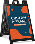 GotPrint Custom A-Frame Sign | 24"x36" Design Your Own Sign Add Text/Image/Logo | Signicade Outdoor Sandwich Board with Deluxe Stand, Black