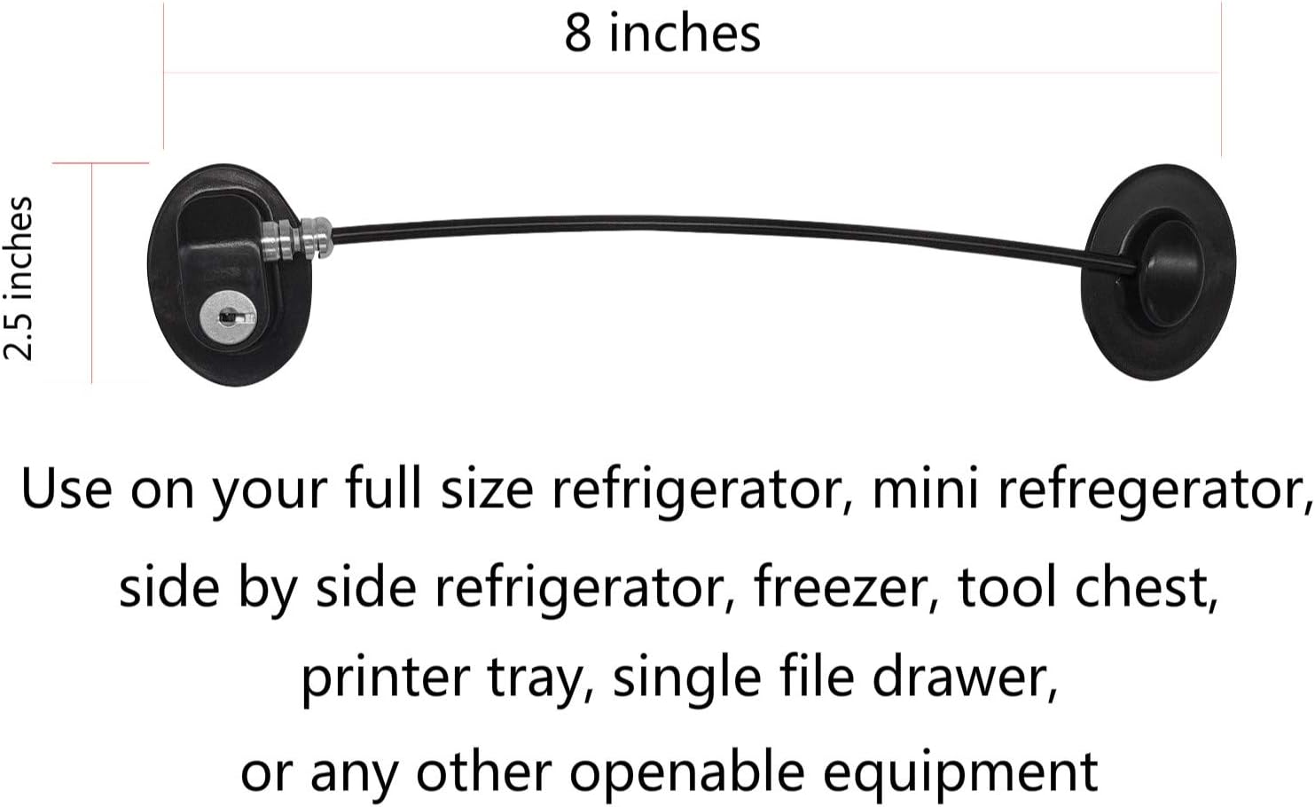 Refrigerator Door Lock, File Drawer Lock, Freezer Door Lock and Child Safety Cabinet Lock by REZIPO Black (5)