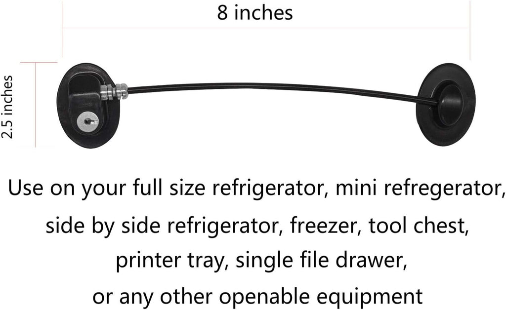 Refrigerator Door Lock, File Drawer Lock, Freezer Door Lock and Child Safety Cabinet Lock by REZIPO Black (4)