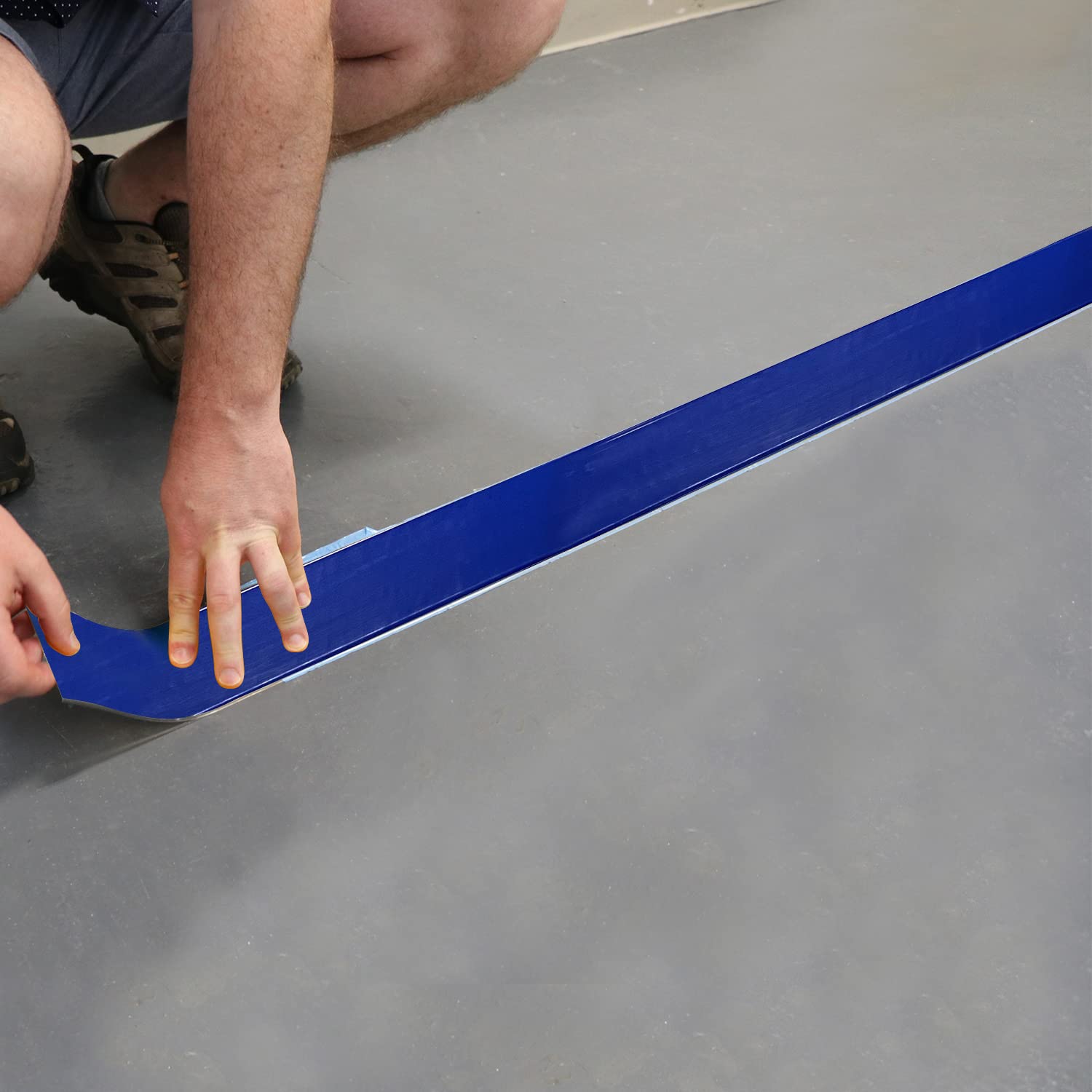 SmartSign Blue 2 inch x 100 feet Floor Marking Tape, 32 mil Vinyl Floor Tape, Superior Mark Industrial Use Safety Tape with Beveled Edges, Strong Adhesive, for Gym/Warehouse/Courts