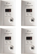 Kidde Carbon Monoxide Detector, Plug In Wall with 9-Volt Battery Backup, Digital LED Display - 4 Pack