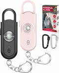 Safe Sound Personal Alarm, 2 Pack 130 dB Loud Siren Song Emergency Security Alarm Keychain with Strobe LED Light, Personal Sound Safety Siren for Women, Men, Children, Elderly