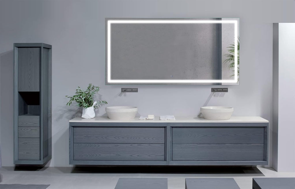 Krugg | Large 72 Inch X 36 Inch LED Bathroom Mirror | Lighted Vanity Mirror Includes Dimmer & Defogger | Wall Mount Vertical or Horizontal Installation