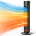 Electric Space Heaters For Indoor Use, 25" 2-IN-1 Tower Heater And Fan Combo, 70°Oscillating, 2S Instant Heating, 1500W, 3 Heating & Fan Modes,Electric Portable Heater For BedroomOfficeHome, Black