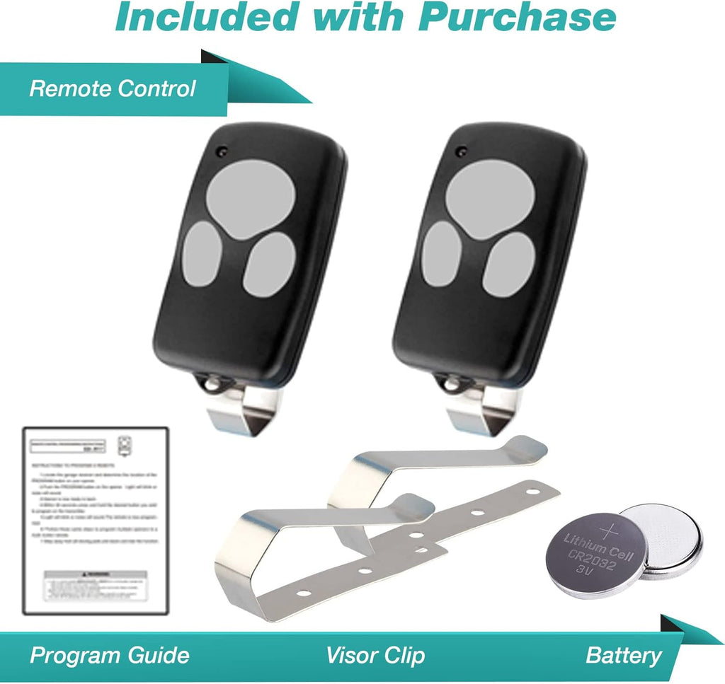 2 Garage Door Remotes for Wayne Dalton (372310 3973C 300643 309884 297134)