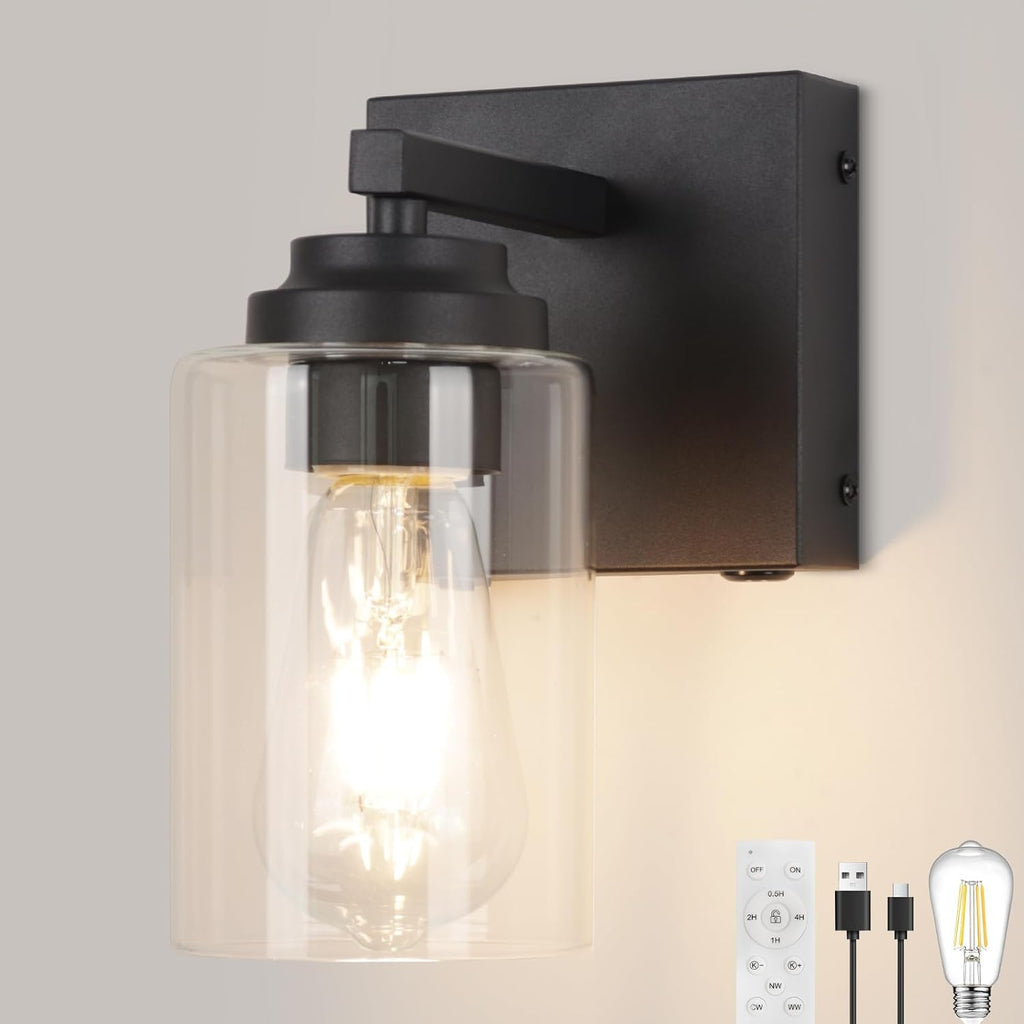 Wall Sconces,Battery Operated Wall Sconce,Dimmable Battery Operated Wall Sconce,15000mAh Endurance 200 Hours,Fast Charging,Wireless Sconces for Bedroom Living Room Hallway(1 Piece)