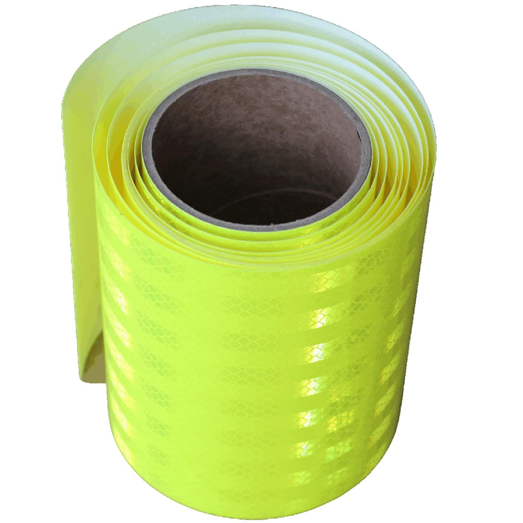 Non Fading Fluorescent Yellow Reflective Tape Outdoor Waterproof 6 inch, High Visibility Warning Safety Industrial Marking Tape (11 feet)
