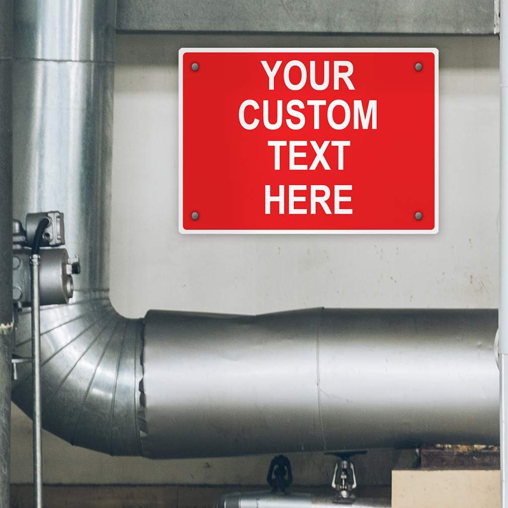 Aluminum Weatherproof Metal Sign Multiple Sizes Custom Personalized Text Here Red White Danger Horizontal Street Signs 24x18Inches