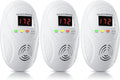 Carbon Monoxide Detectors and Natural Gas Detector, Carbon Monoxide Detectors Plug in, Gas Leak Detector with Dual Sensors - Natural, Propane, Co Leak Detection for Home, RV Essentials, White, 3Pcs