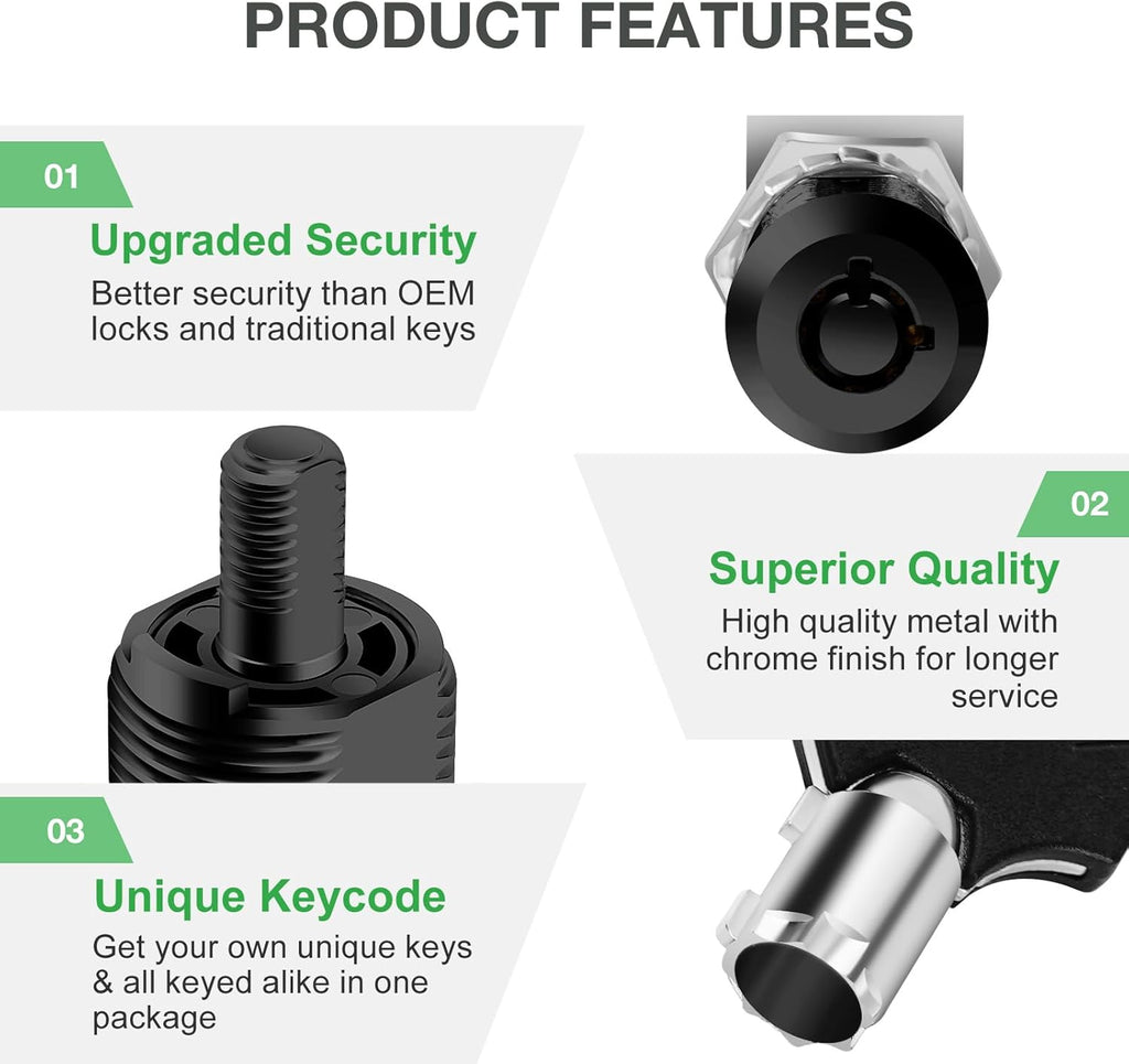 5 Pack Cabinet Lock with Keys, 7/8" RV Storage Locks Keyed Alike, RV Locks for Storage Door, Camper Cabinet Door Toolbox Lock Mailbox RV Cam Locks with Manual (Black -5 Pack, 7/8 Inch)