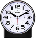 4.3" No Ticking Analog Alarm Clock,Silent Readable for Seniors,Easy to Set,Gradual Rise Alarm,Big Numbers,On/Off Switch on Side,Gentle Wake,Snooze Soft Backlight,Battery Operated