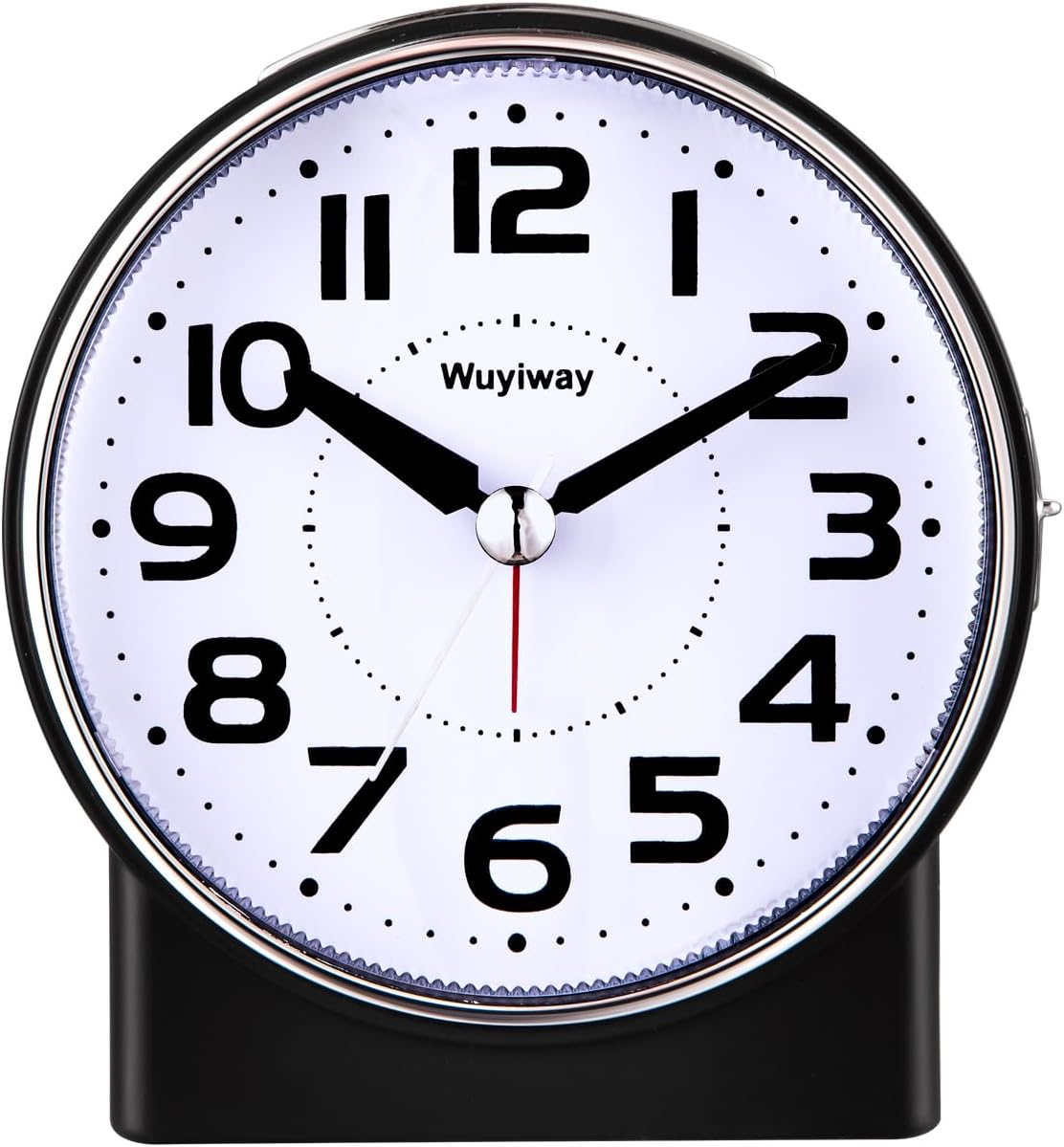 4.3" No Ticking Analog Alarm Clock,Silent Readable for Seniors,Easy to Set,Gradual Rise Alarm,Big Numbers,On/Off Switch on Side,Gentle Wake,Snooze Soft Backlight,Battery Operated