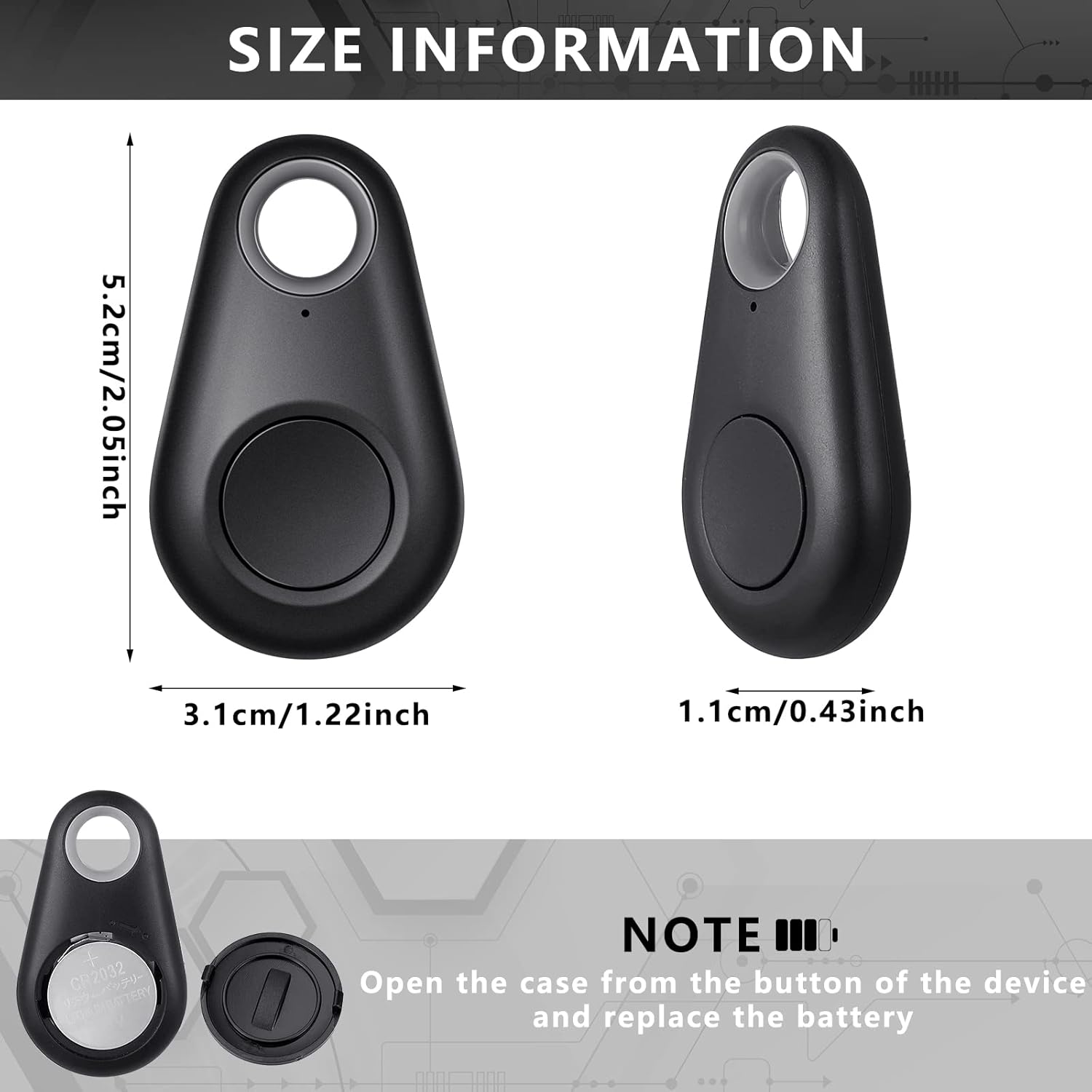 Flutesan 8 Packs Portable GPS Tracking Mobile Tracking Anti Loss Smart Device Key Finder Locator GPS Tracker Device for Pets Dog Cat Wallet Keychain Luggage, Alarm Reminder(Black)