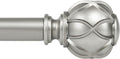 KAMANINA 1 Inch Curtain Rod Telescoping Single Drapery Rod 36 to 72 Inches (3-6 Feet), Antique Silver Curtain Rods for Windows 24 to 68 Inches, Netted Texture Finials