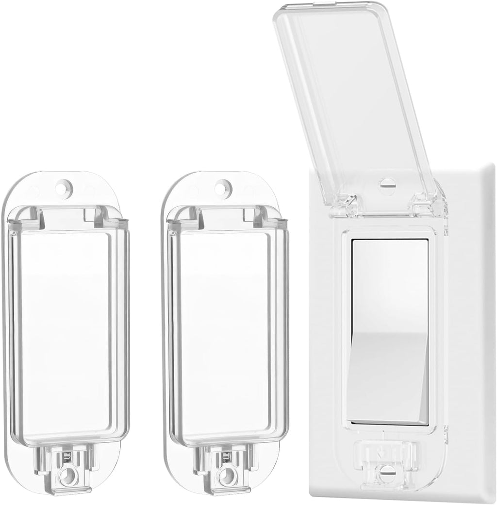 2pcs Lightswitch Cover Baby Proof Transparent Light Switch Lock, Switch Blocker for Keeps Lights or Switches from Being Accidentally Turned ON or OFF Child Proof Light Switch Cover