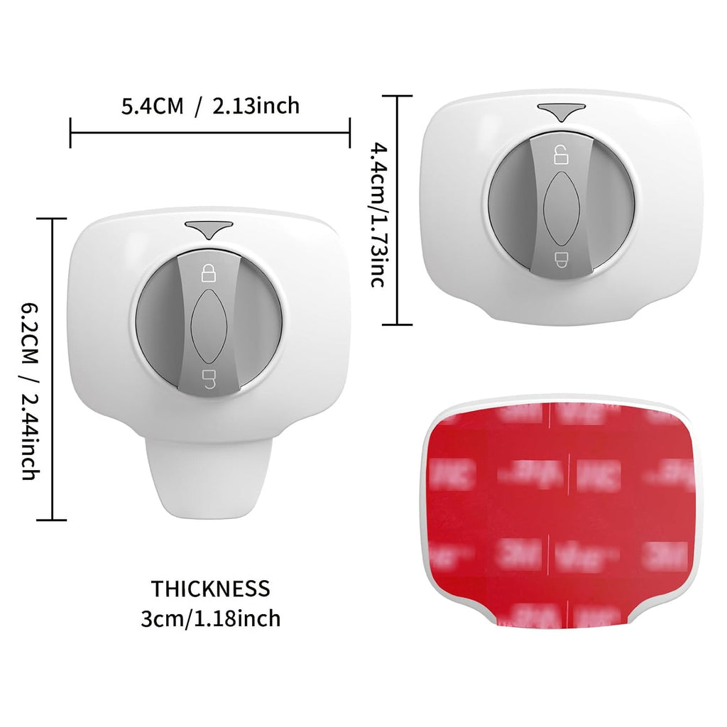 Knob Switch Child Proof Oven Lock Baby Safety Oven Door Lock for Toddlers Heat-Resistant Adhesive no Tools Need or Drill (White-1Pcs)