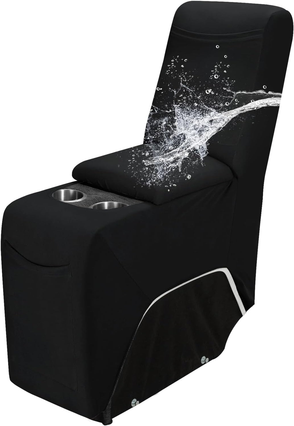 Easy-Going 100% Waterproof Recliner Console Cover, Stretch Middle Console Couch Covers for Reclining Sofas, Sectional L-Shape Furniture Protector for Kids & Pets, 1 Console Cover, Black