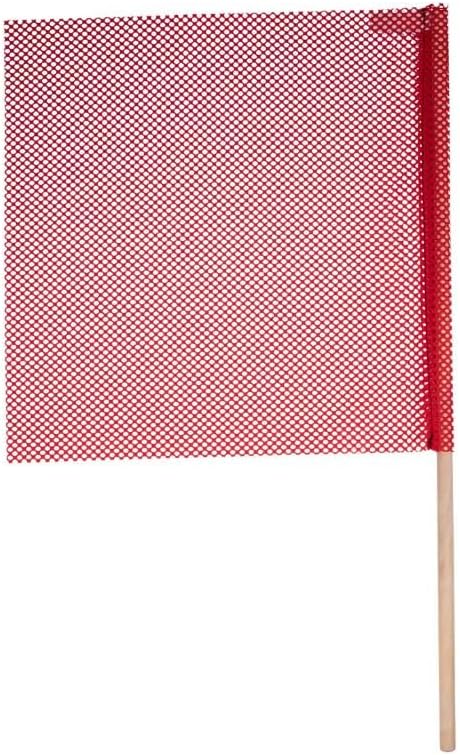 Mytee Products (4 Pack) 18"x18" Red Safety Flags for Truck Loads w/Dowel - DOT Compliant Jersey Mesh Warning Flags on Stick for Oversize Wide Load, Construction, Road Traffic, Pedestrian Signs
