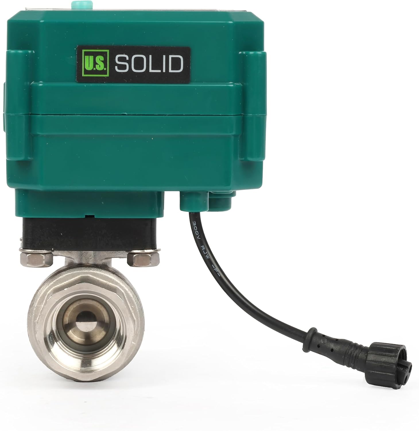 U.S. Solid 3/4" Smart Motorized Ball Valve - Stainless Steel Remote App Mobile-control Electrical Ball Valve with Manual Switch, Plug Connection