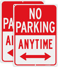 T&R No Parking Anytime Sign - 2 Pack - 14 x 10 Inches Rust Free .040 Aluminum Reflective - UV Protected, Waterproof, Weatherproof and Fade Resistant - 6 Pre-drilled Holes