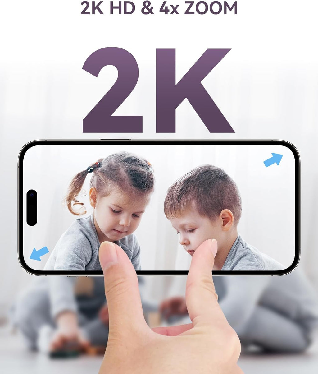Hybrid Video No WiFi & Smart WiFi Baby Monitor - 5" 1080P Split Screen & 2K Camera App Control, Motion Alerts, Sound Detection, HD Night Vision, 5050mAh Battery,Triple Security, 1600ft Range