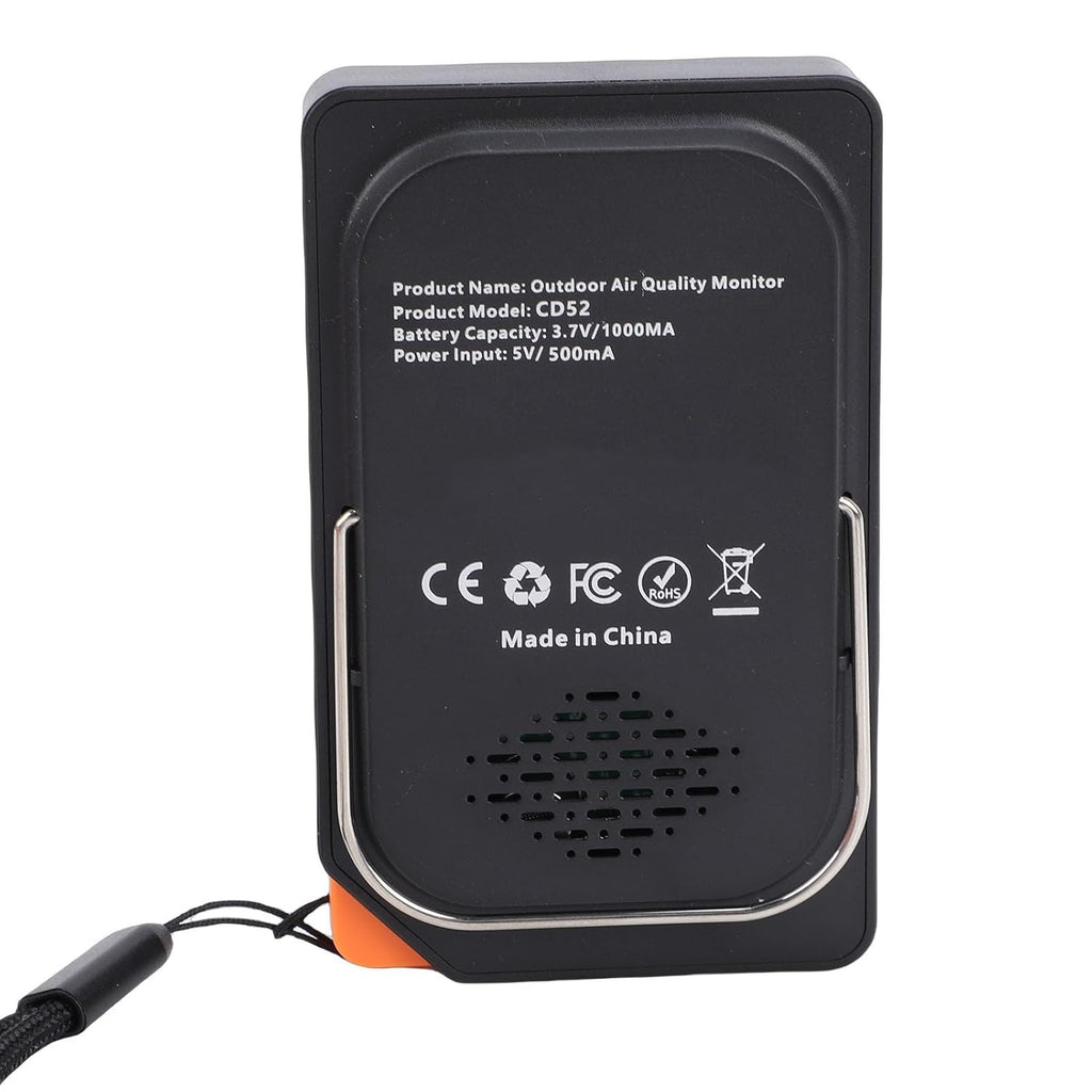 5 in 1 Air Quality Detector, CO2 TVOC HCHO Temp Humid Monitor Rechargeable Battery Voice Alert for Home Office Travel