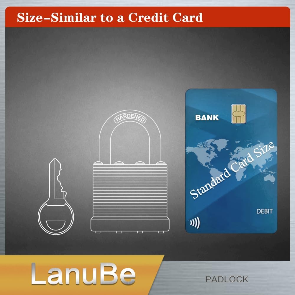 LanuBe Lock Laminated keyed Padlock (1-9/16", 40mm), keyed Alike Locks, Normal Shackle, Pack of 12…