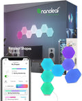 Nanoleaf Shapes LED Wall Lights, RGBW Smart Wall Panels with 16M+ Color, Compatible with Alexa & Google Assistant, Music Sync, DIY Gaming Light for Home Decor (Hexagons Smarter Kit 7 Pack)
