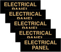 All Quality Basic Electrical Panel Sign - Fire Regulation Safety Compliance Sign - Black/Gold - Medium (5 Pack)