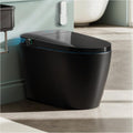 WANSID Black Smart Toilet with Bidet Built In, Auto Open/Close Lid, Heated Seat, Warm Wash & Dryer, Night Light, Soft-Close,Modern Elongated Tankless One Piece Toilets, 1.28 GPF